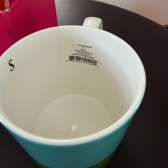 Kate Spade Blue and Green Monogram Wickford ‘S’ Mug - Picture 4 of 6